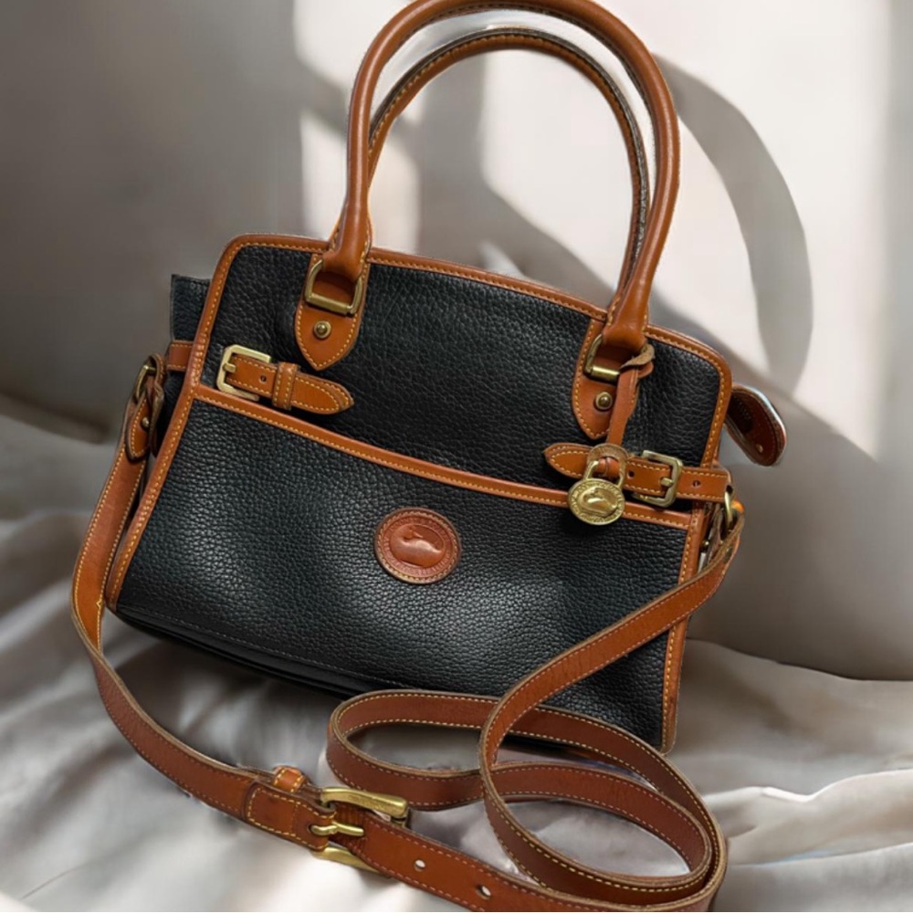 Vtg 1980s Dooney & Bourke Equestrian Bag Bridle Leather Satchel Crossbody EUC